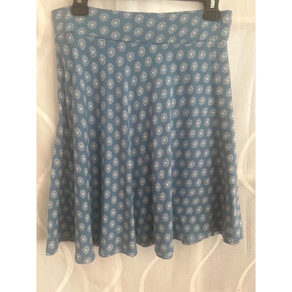 Loft, Light Blue Mini Skirt With White Floral Bursts, Size Small - Picture 1 of 6